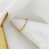 Little Green Diamond Index Finger Ring: Fresh, Simple, Thin Titanium Steel with 18K Gold Plating