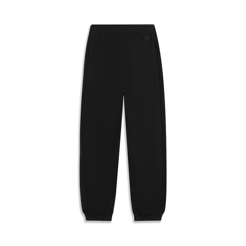 Li-Ning Comfortable Simple Casual Versatile Loose Fit Jogger Knit Sports Pants Women Bottoms Black AKLU868-8
