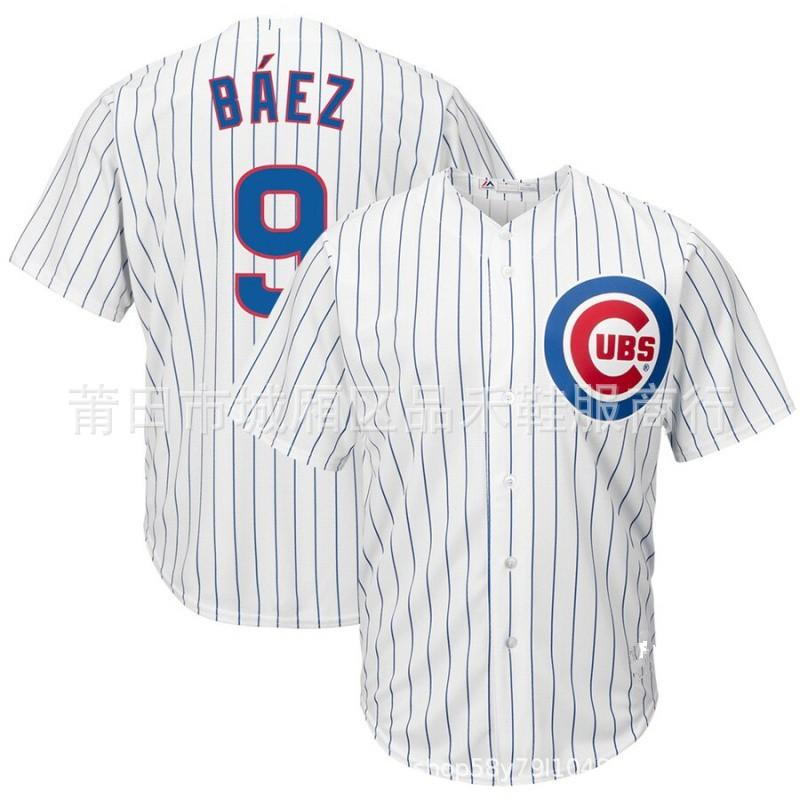 Chicago Cubs Baseball Jersey 9 Javier Baez 44 Anthony Rizzo Fan Apparel Cotton Sports Tee Men Women