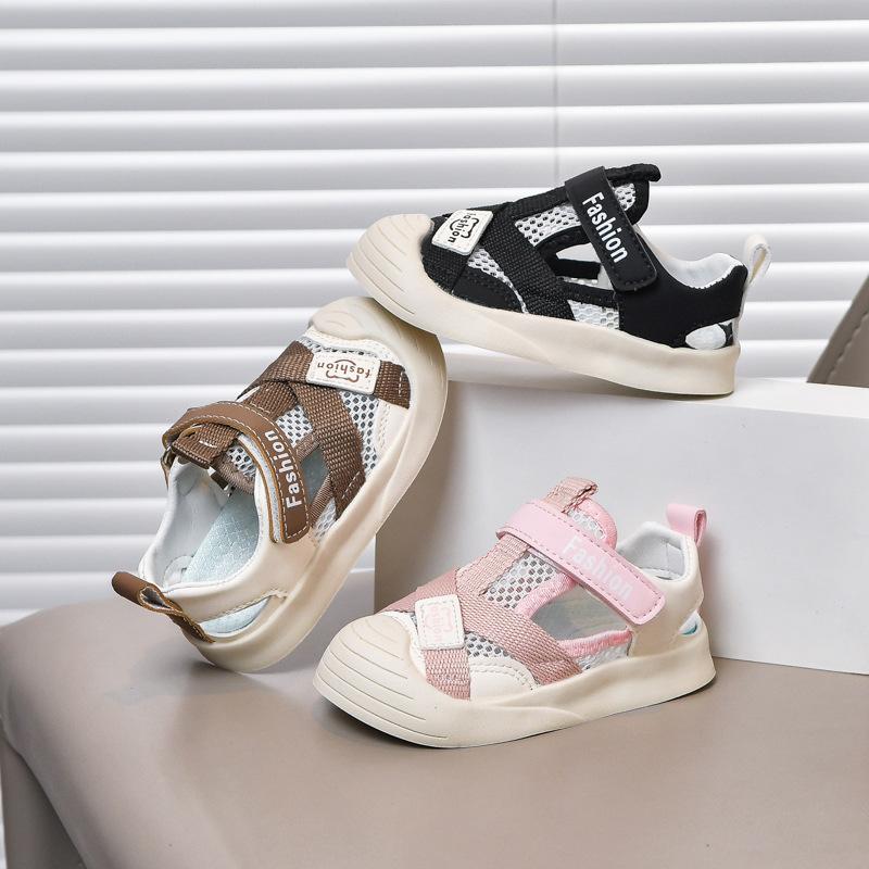 Boys Sandals Toes Capped Anti-kicked Baby Walking Shoes for Toddler Girls 2025 Summer New Kids Sports Shoes Korean Style Soft