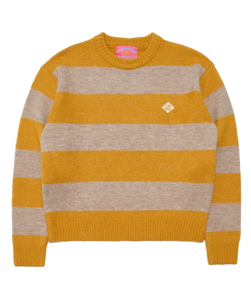 COMONINOZ Stripe Crew Neck Knit [4 Color]