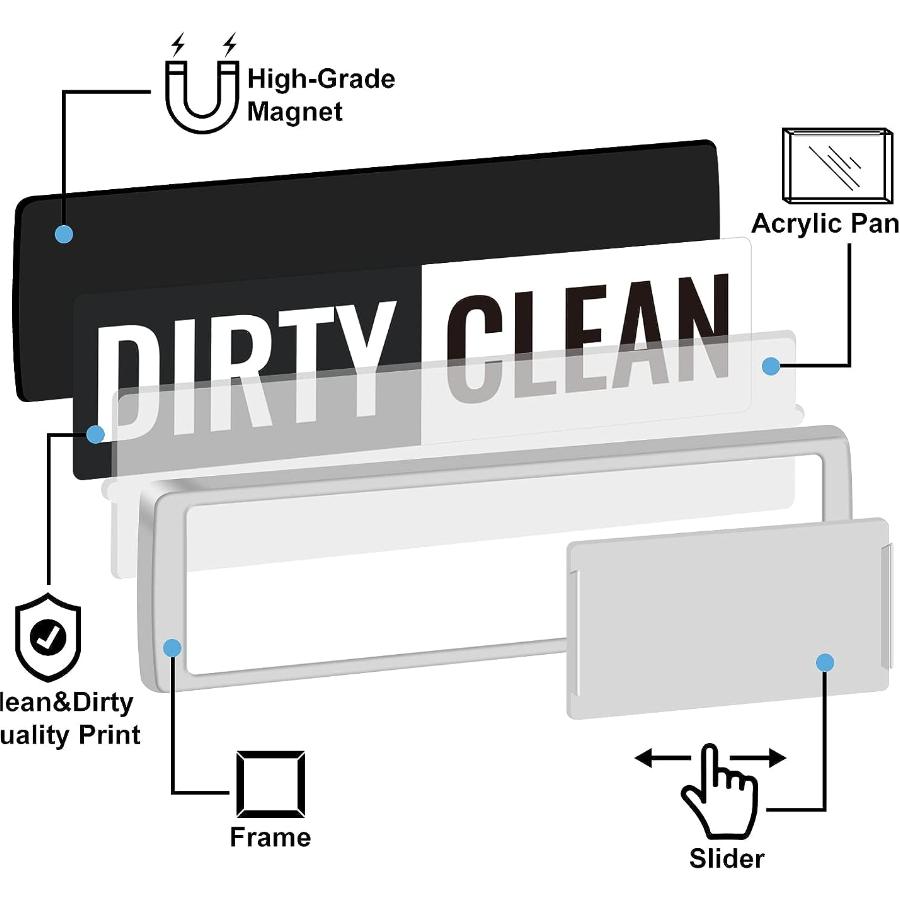 Dishwasher Magnetic Stickers with Scratch Resistant and Dirt Resistant Signs, Suitable for Dishwashers