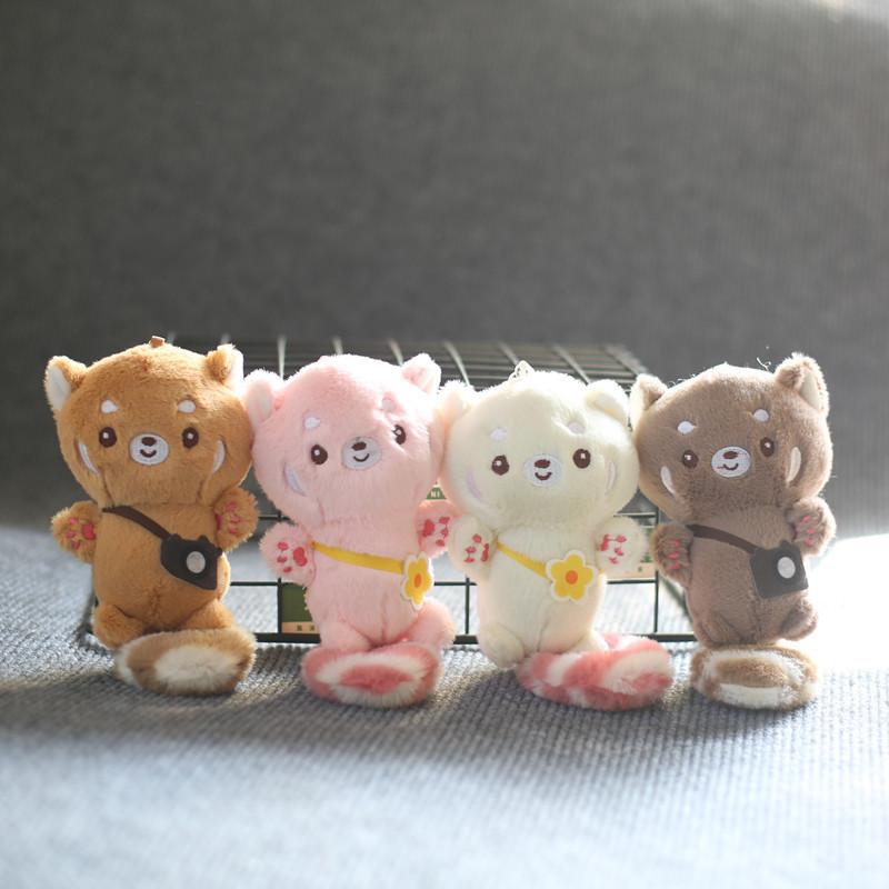 Adorable Plush Raccoon Keychain Cute Bear Stuffed Animal For Backpack