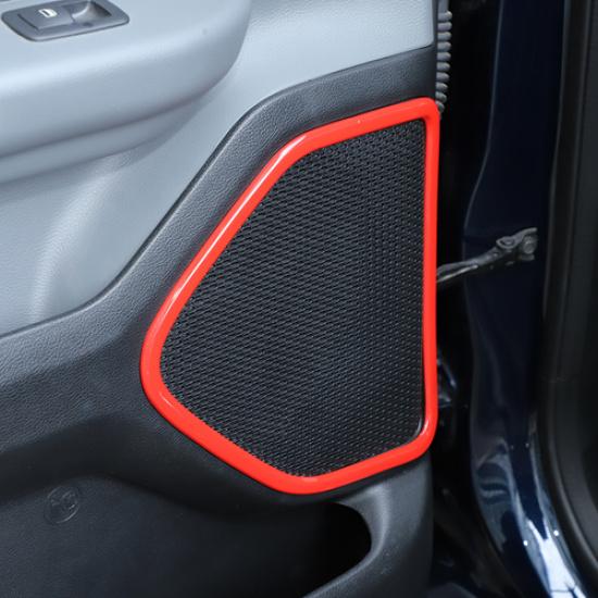 Interior Door Speaker Cover Trim Bezels For Dodge Ram 1500 2018+ Red Accessories