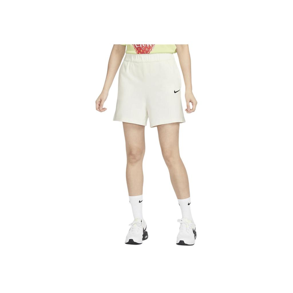 Nike High-Waisted Solid Color Casual Shorts Women Bottoms Milk-White DM6729-133