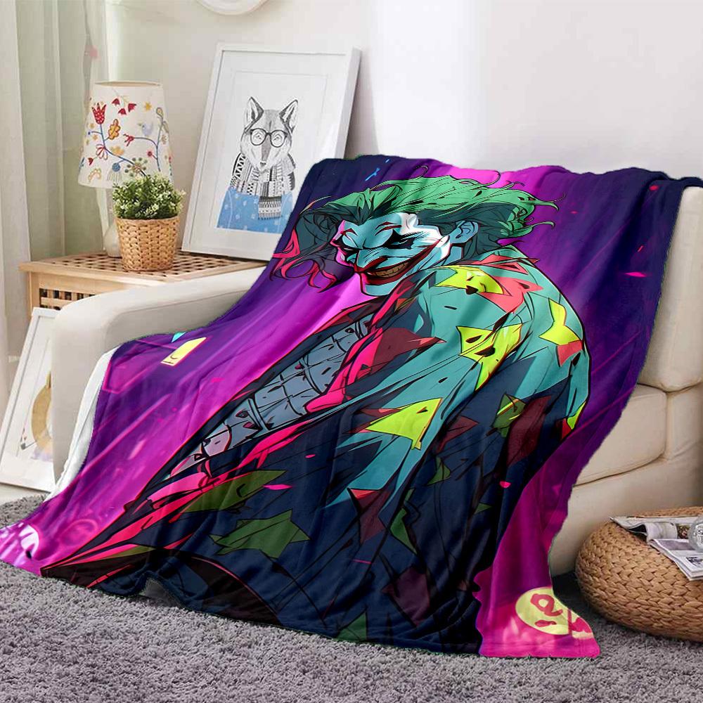 1pc Joker Clown Flannel Throw Blanket - Lightweight Soft Warm All-Season Blanket for Sofa, Bed, Travel, Camping  L1029051
