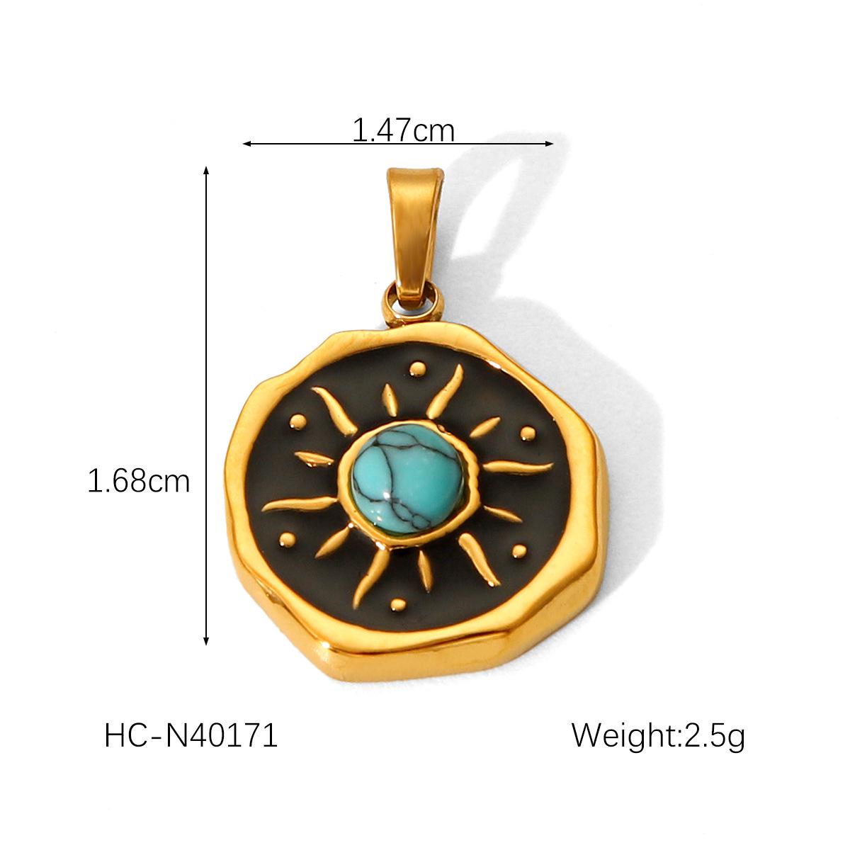 

Подвеска из титановой стали с натуральным камнем в европейском и американском стиле - роскошный французский ретро-ювелирный аксессуар из нержавеющей стали своими руками