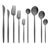 Matte Black Dinnerware Set Knife Fork Dessert Spoon Tableware Cutlery Set Stainless Steel Silverware Flatware Kitchen Dinner Set