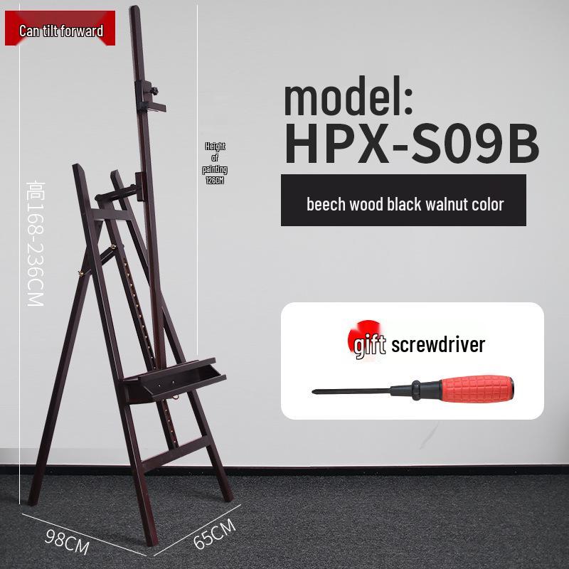 Beechwood Adjustable Easel for Art Students, 1.5m Display Tripod Stand