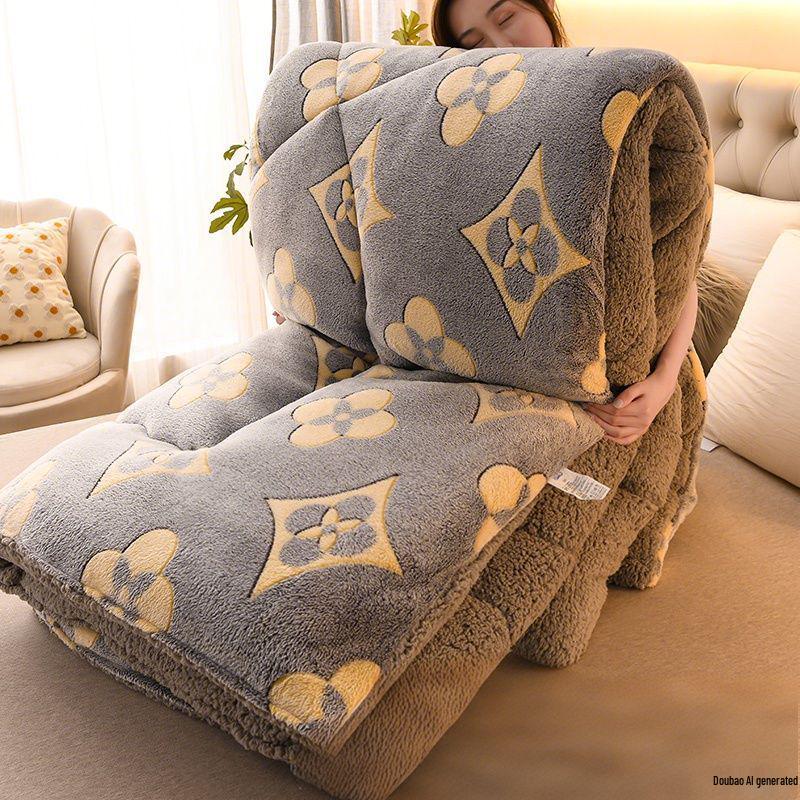 Thickened Lambswool & Velvet Quilt - Winter/Spring Dormitory Bedding