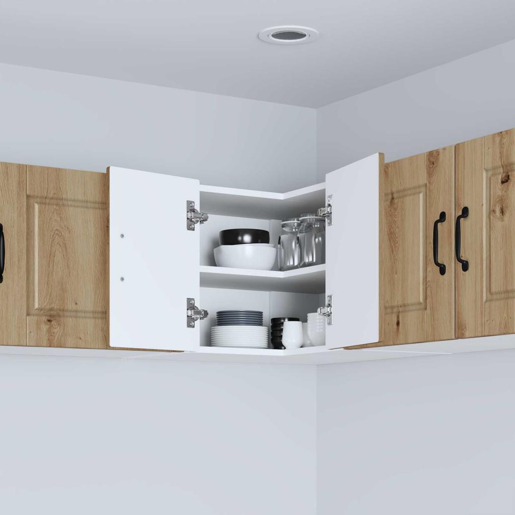 Wall Mounted Corner Cabinet PORTO Artisan Oak 57 X 57 X 40 Cm