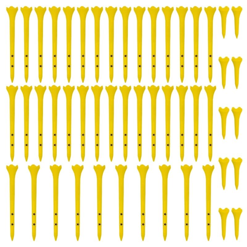 

50Pcs Unbreakable Plastic Golfs Tees 4 Prongs Head Golfs Balls Stand Outdoor Sport Golfs Tees Golfs Training Accessory жовтий
