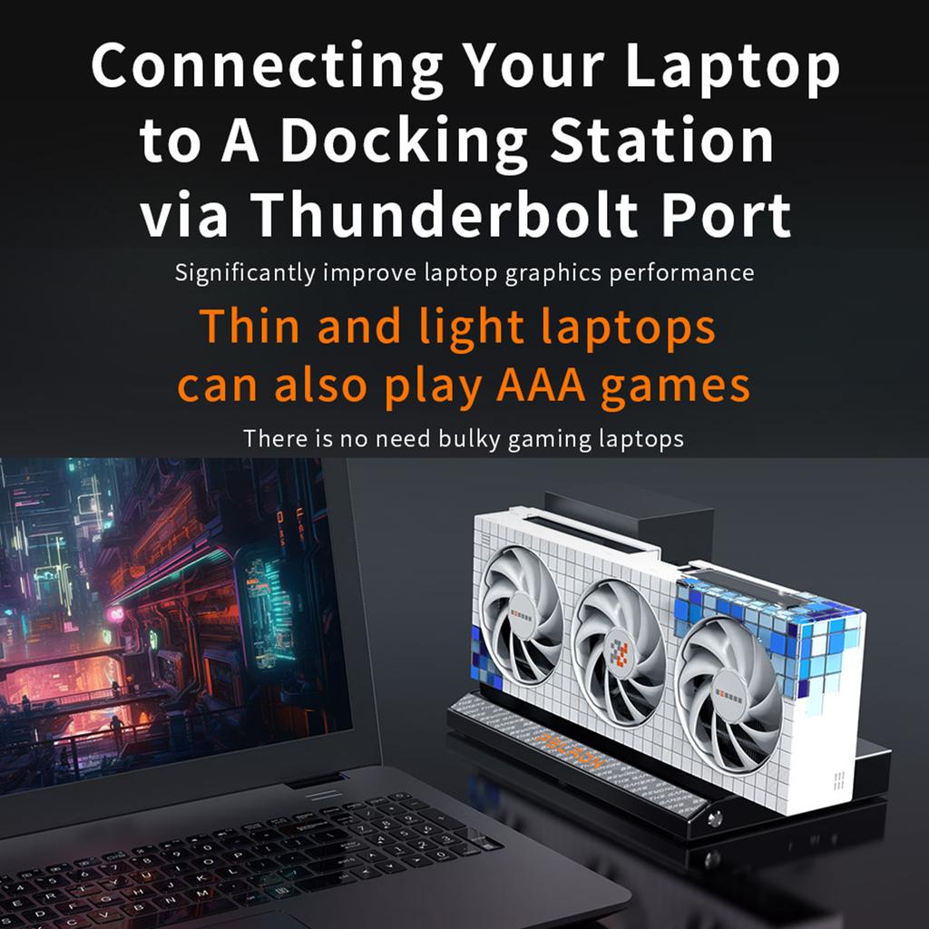Portable External GPU Dock Compatible with PCIEX16 Interface Graphics Cards 40Gbps Graphics
