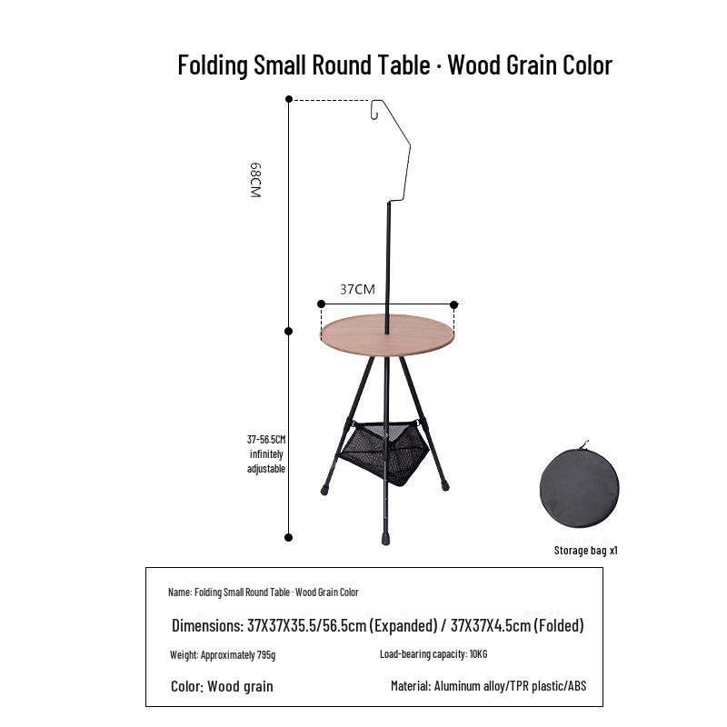 Compact Aluminum Folding Round Dining Table for Home, Small Spaces, and Outdoor Use