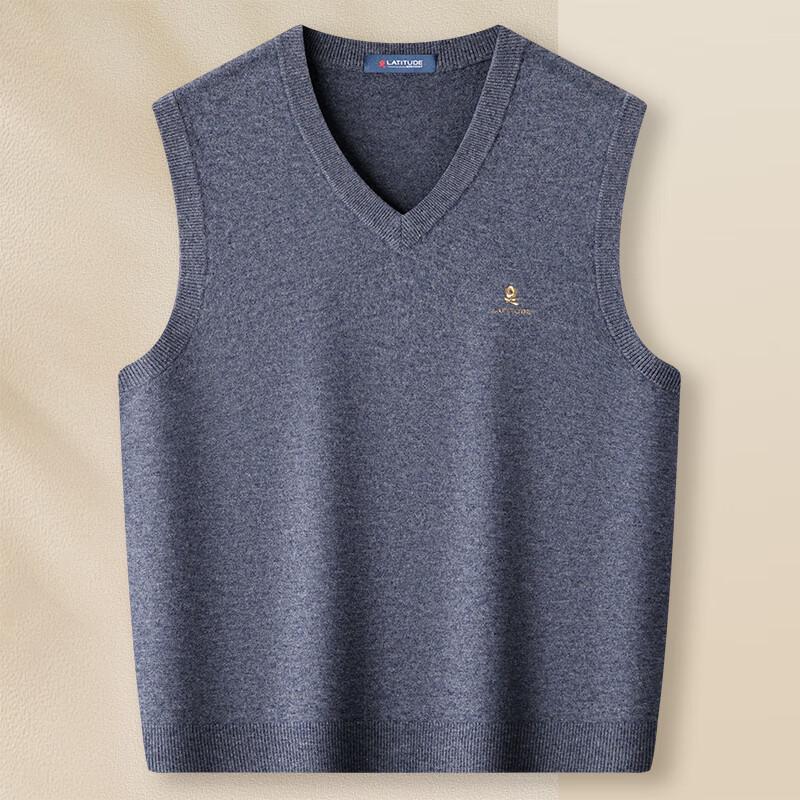 MONTAGUT Men's Pure Wool V-Neck Vest