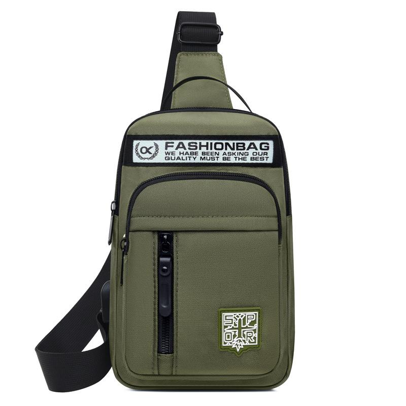 Breast bag men's high-end new single shoulder satchel casual fashion Oxford cloth chest bag outdoor sports lightweight backpack
