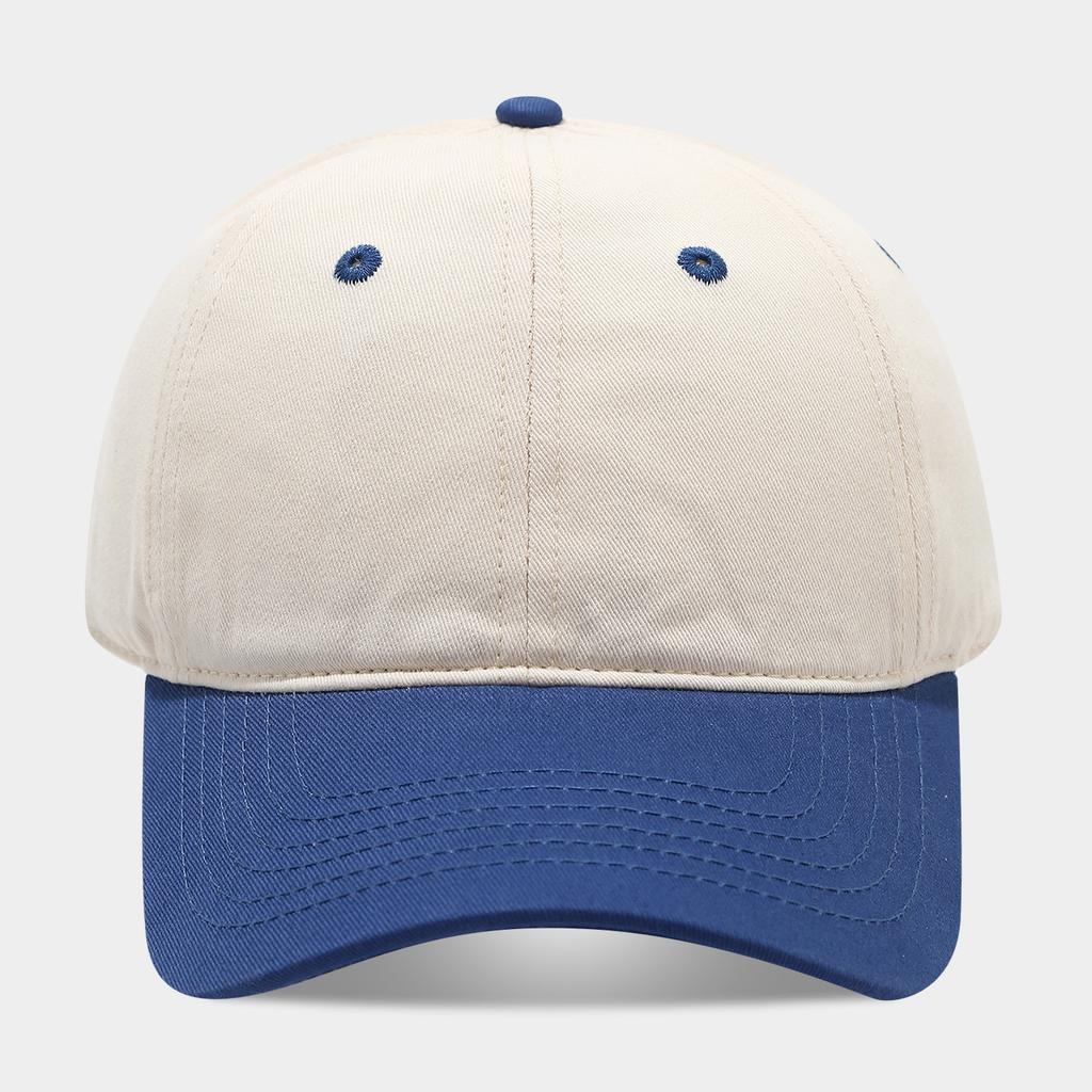 Kontrastfarben-Patchwork reine Baumwolle Baseballkappe Damen weiches Oberteil gebogene Krempe lässt das Gesicht kleiner wirken Retro vielseitig Partnerkappe