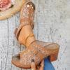 Women's High-Heel Closed-Toe Backless Hollow Fashion Sandals, Stylish Comfort Footwear, Available In Large Sizes.
