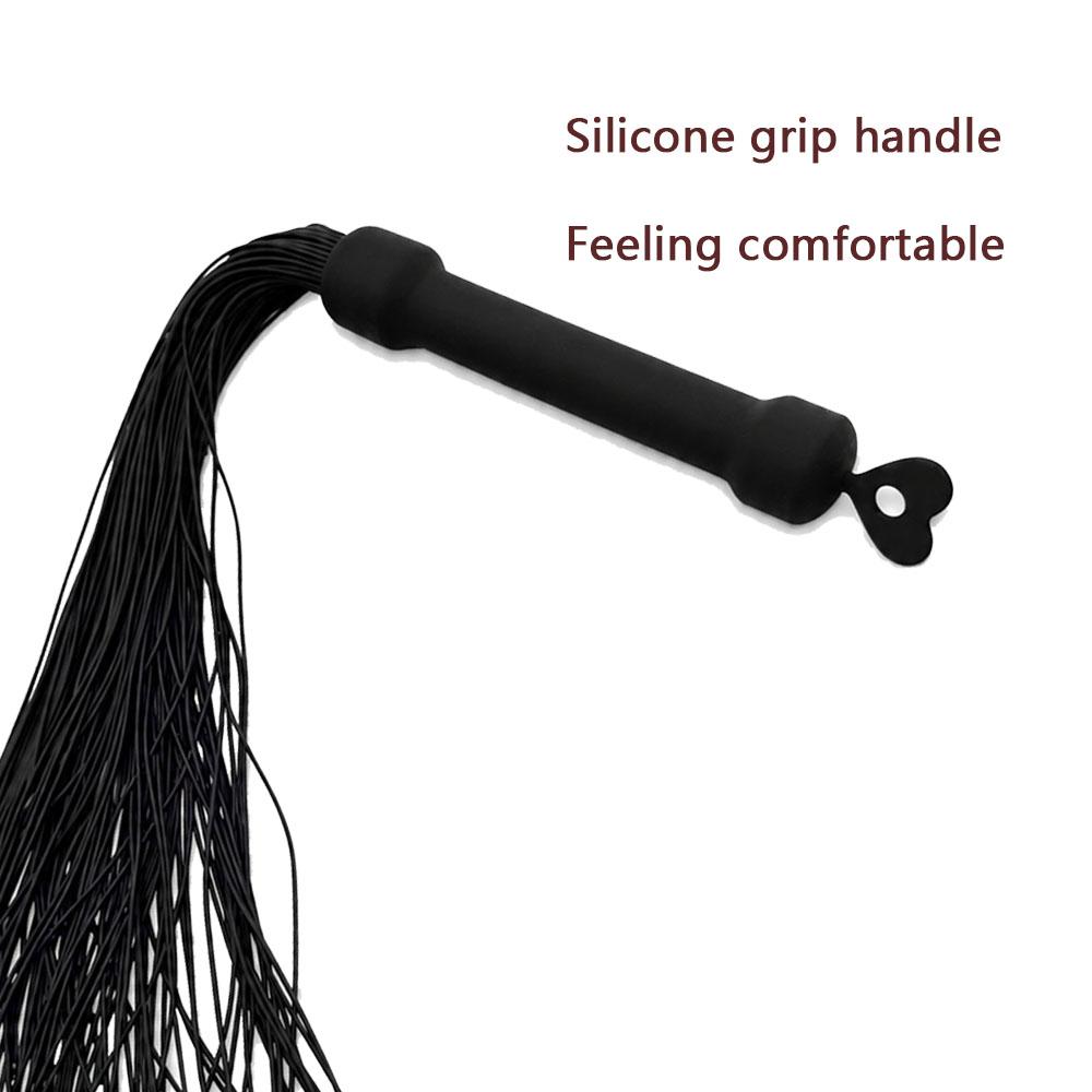 Soft Silicone Spanking Flogger - Full Body Silicone Whip with Heart Ring Handle for Adult Couples Play