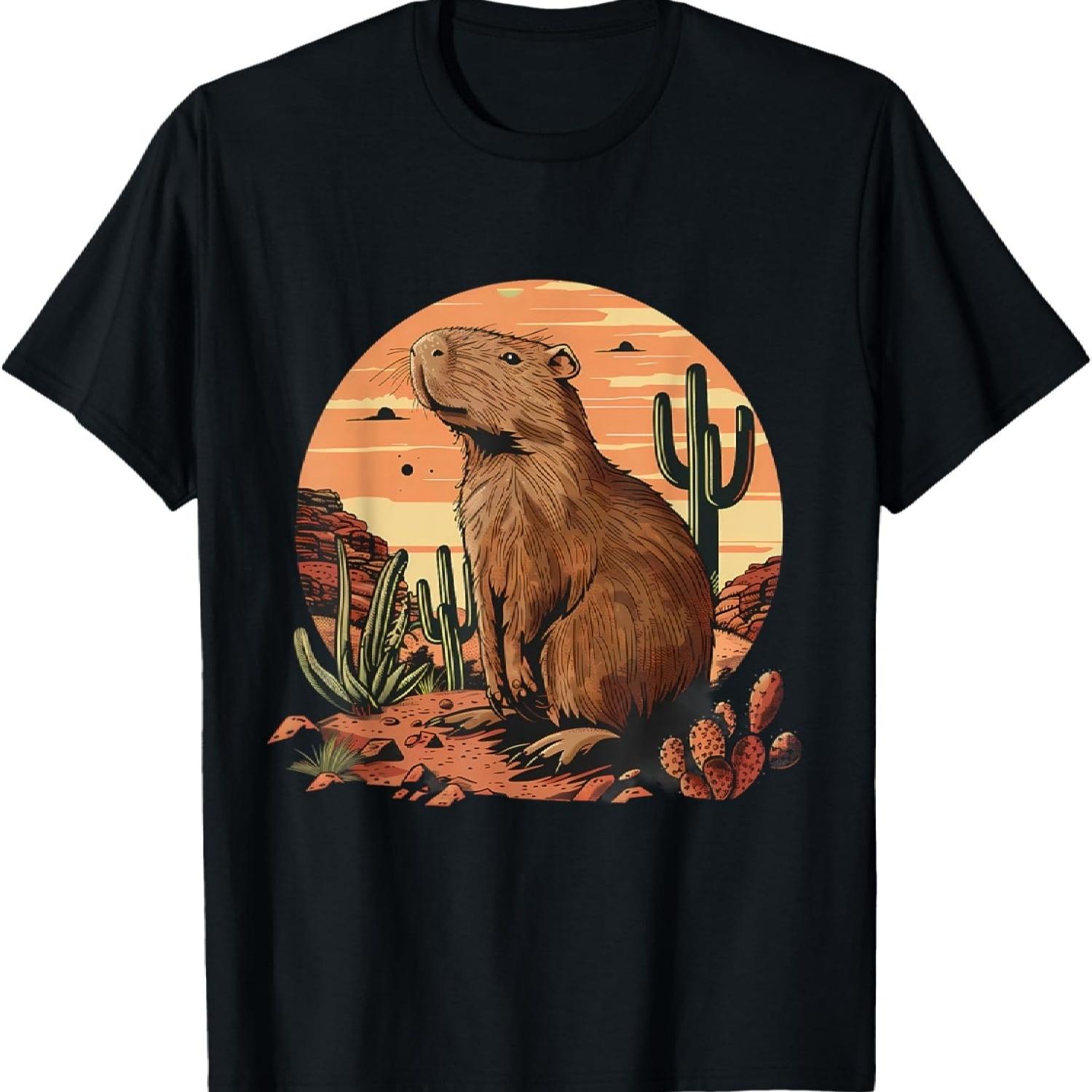 Любитель капибар Лесная дикая природа Грызун Животное Милая капибара Футболка S