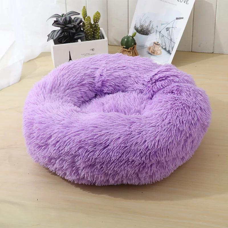 Okrągły pluszowy szczeniak Sfinks łóżko dla kota głębokie spanie legowiska dla kotów Gotas Katten Kedi Garfield Nest Sofa mascotas Materiały Produkty