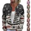 Cardigan tricoté à manches longues imprimé mode femme veste boutonnée