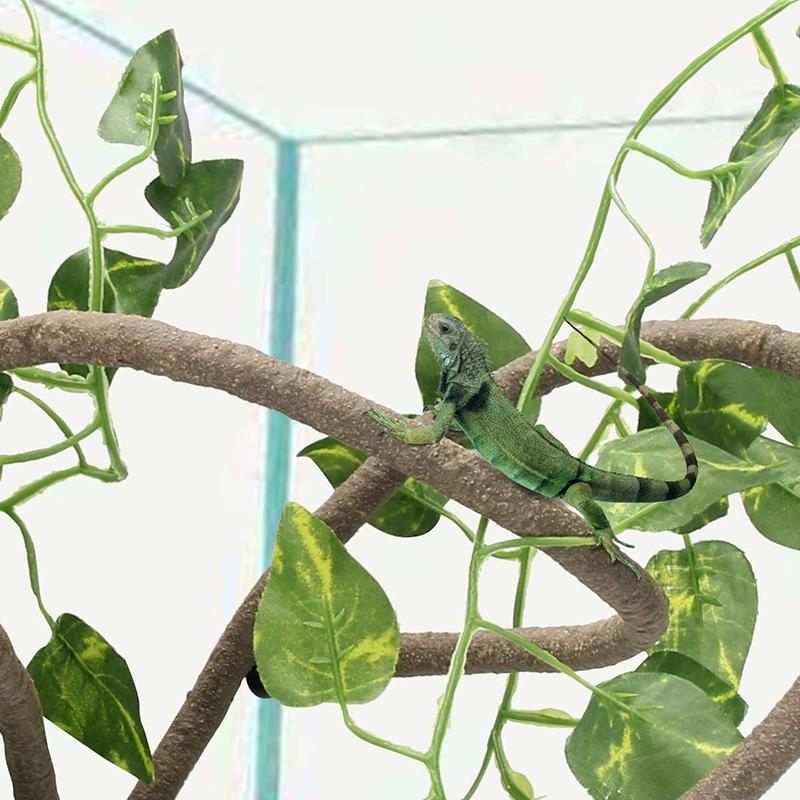 1M Artificial Reptile Vines Flexible Bendable Jungle Climbing Fake Rattan Plants For Lizards Terrarium Tank Pet Habitat Decor