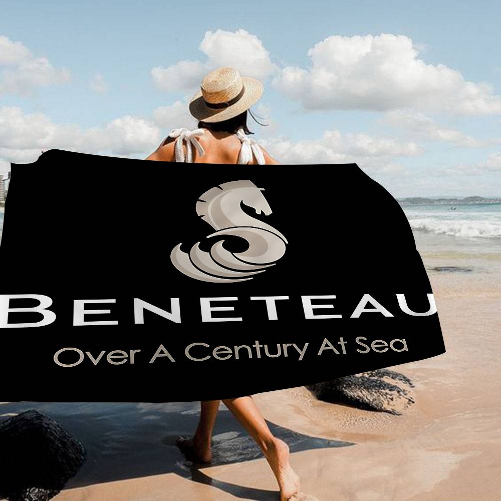 B-Beneteau Logo Telo da Spiaggia Asciugamani da Bagno Colorati per Ragazza Microfibra Asciugatura Rapida Personalizzato Senza Sabbia Spiaggia Yoga Spa Palestra Piscina