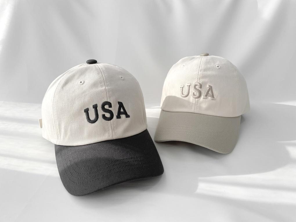 Women's Unisex USA Color Block Ball Cap Basic Cap