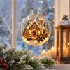 Transparent Ball Christmas Decoration Mini Holiday Scene 3.15 Inch Plastic Xmas Tree Hanging Keepsake Gift