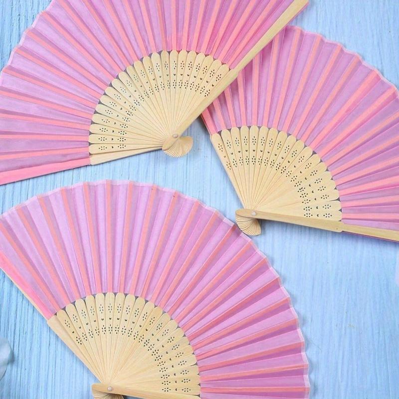 Vintage Handheld Foldable Paper Fan, Portable Bamboo Fan with Foldable Paper Cover - Perfect Summer Accessory for Staying Cool