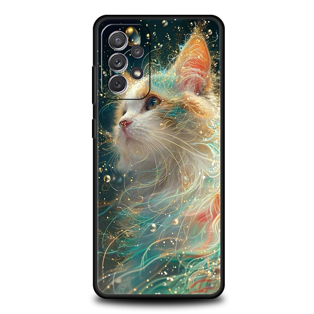 Proud Cat Phone Case for Samsung Galaxy A13 A15 A22 A23 A25 A31 A32 A33 A35 A41 A51 A52 A53 A55 Soft TPU 5G Shell Fundas Capas