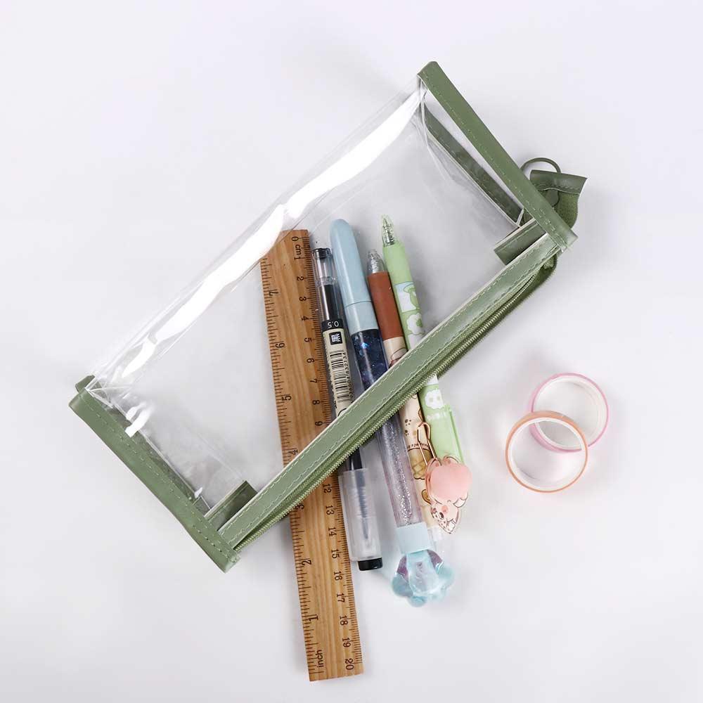 Organizer School Office Supply Pencil Case Zipper Pen Pouch Storage Bag Transparent Pencil Bag