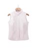 Women's Korean Style Sleeveless Stand Collar Cotton Shirt - Versatile Base Layer for Autumn/Winter, Ideal with Suits & Sweaters.