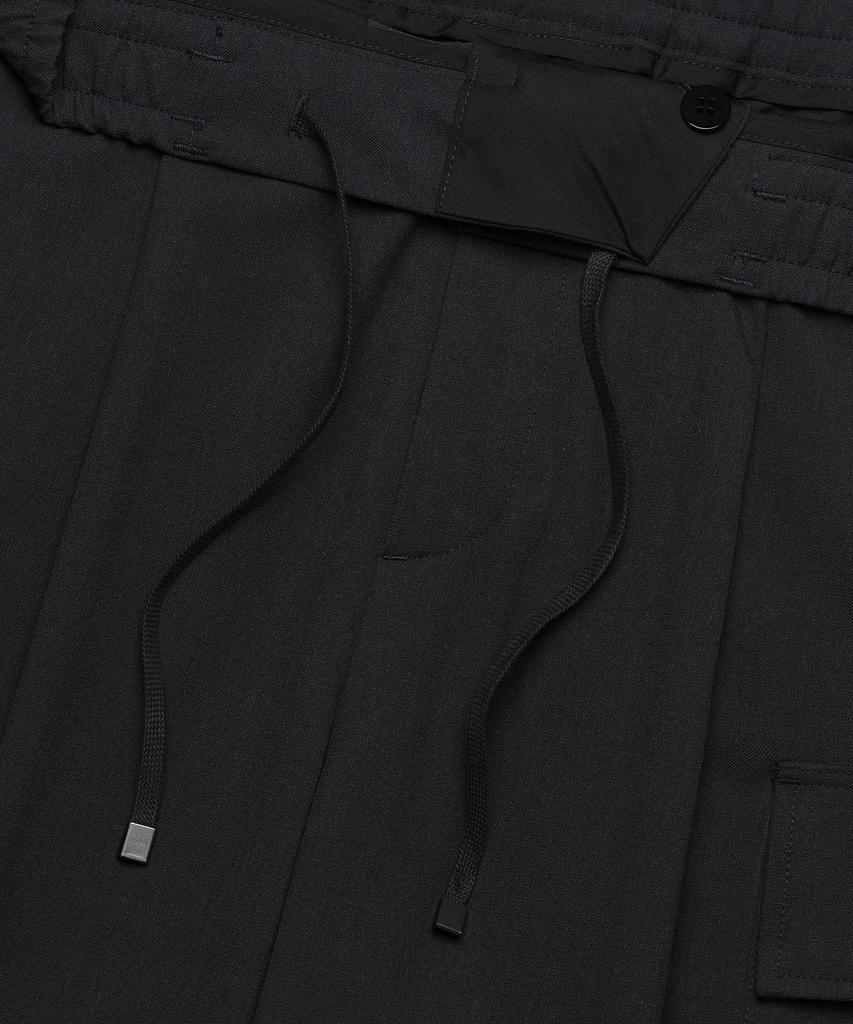 MUSINSA STANDARD Wide Banding Cargo Half Slacks [Black]