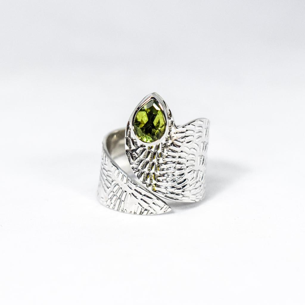 Natural Peridot Ring, 925 Sterling Silver Ring, Adjustable Ring, Statement Ring, Bohemian Ring, August Birthstone Ring, Gift For Her