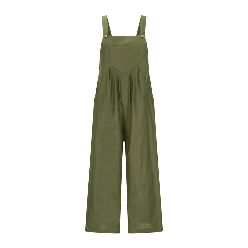 Summer Kids Color Casual Strap Romper Pocket Girls Loose Romper