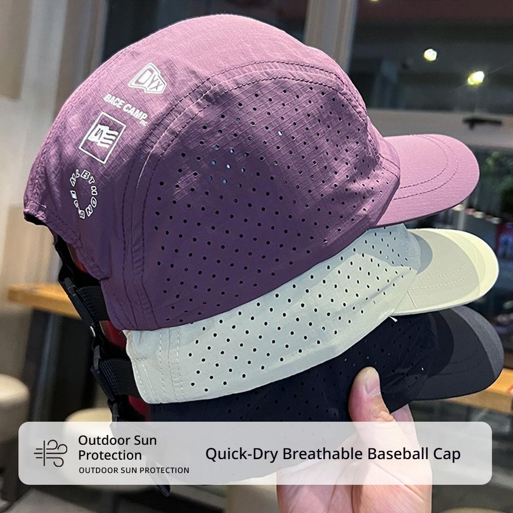 Unisex 5 Panel Short Brim Cap Quick Dry Laser Cut Breathable Adjustable Outdoor Running Sun Hat for Men Women cap
