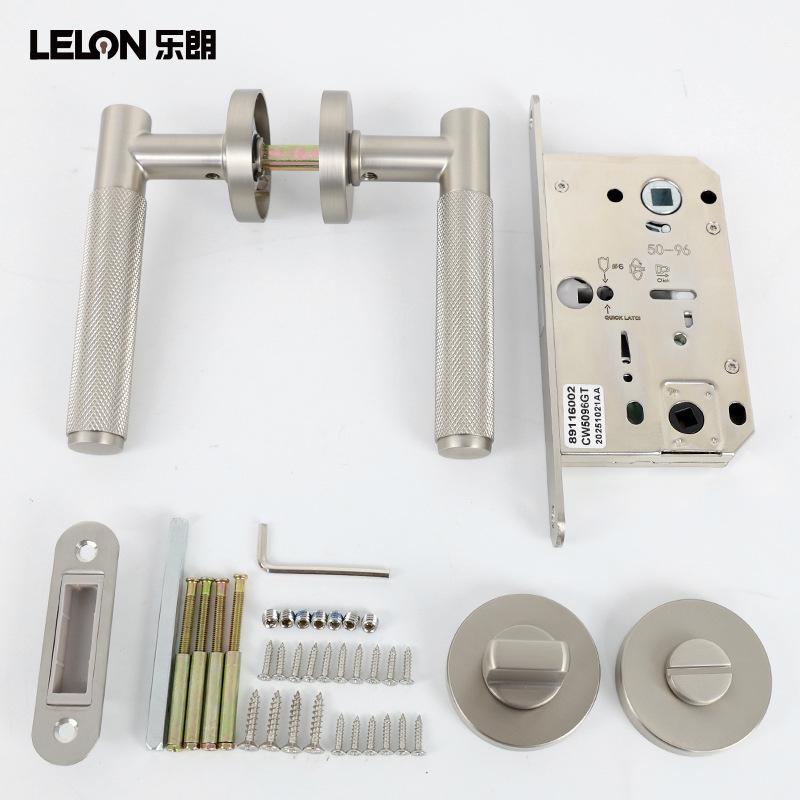 American Style Knurled Door Lock Set for Bedroom and Bathroom Doors