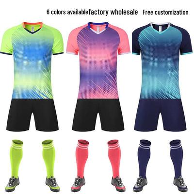 Ensemble de maillot de sport personnalisable rapide pour adultes et enfants pour la compétition de football en extérieur.