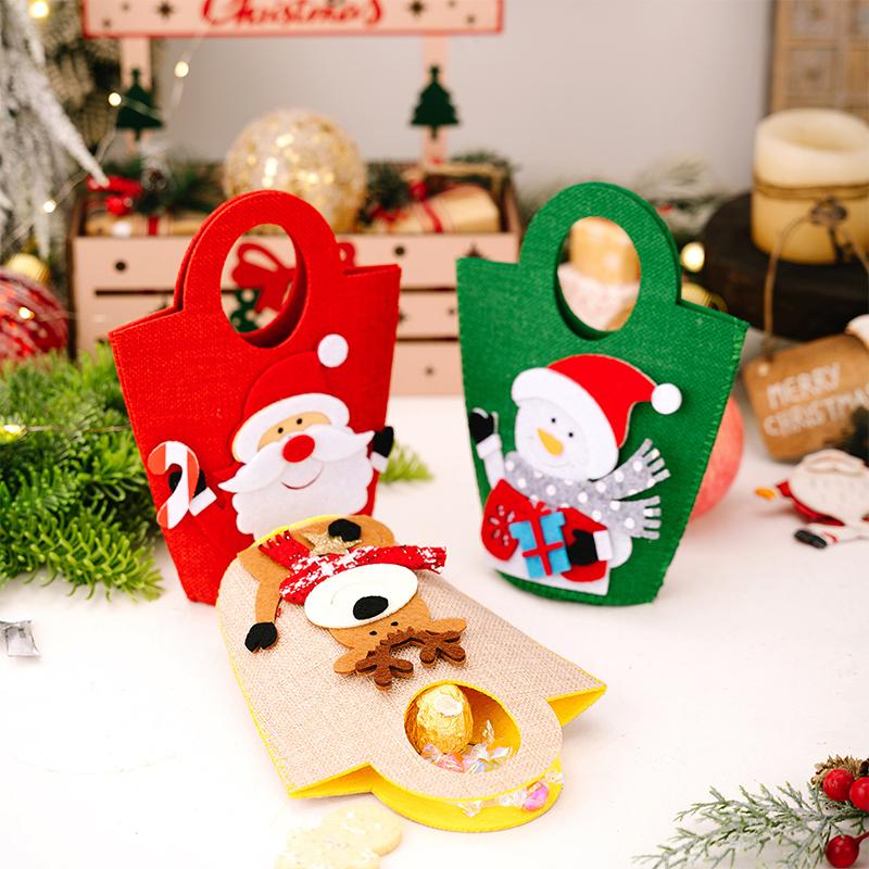 Christmas Gift Bag, Small Christmas Gift Bag, Santa Snowman Deer Storage Bag, Christmas Decoration Apple Bag, Christmas Gift Bag