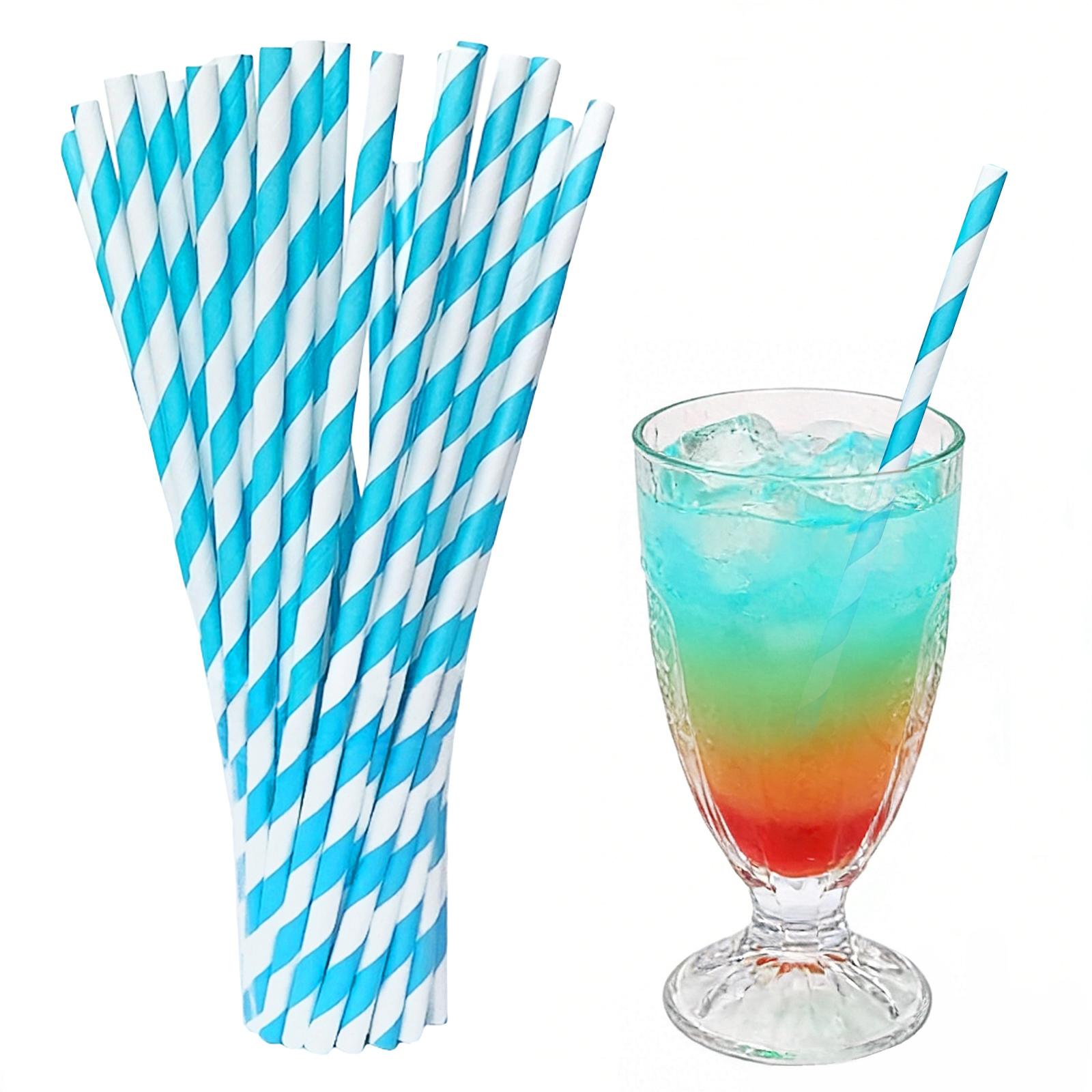 

Трубочки из крафт-бумаги, разноцветные в полоску, идеально подходят для украшения вечеринок, десертов, выпечки, баров и напитков.. 100 штук. One Size