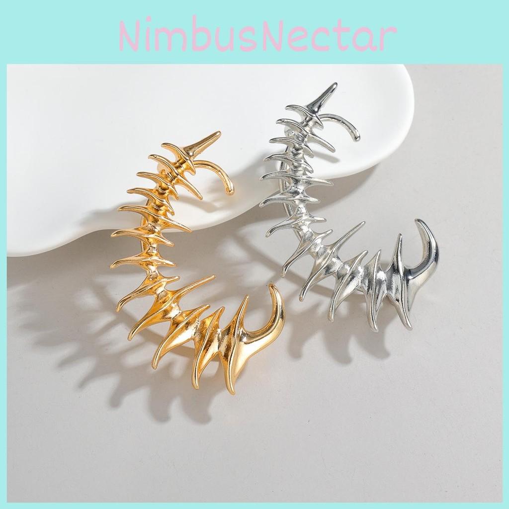 Alloy Female Keel Spine Earrings With Electroplating Punk Style No Piercing