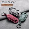 Porsche 958 Macan 911 Panamera 996 991 987 924 Gt3 Boxster 987 997 2019 2020 Cayman 987 için Deri Araba Uzaktan Kumanda Anahtar Kılıfı Kapağı