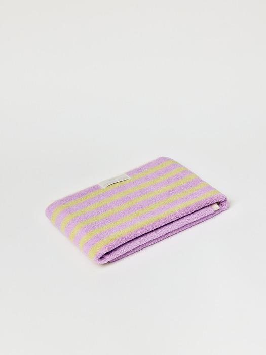 WOLA 1P Reversible Towel Stripe Lavender Olive 210g Lavender Olive