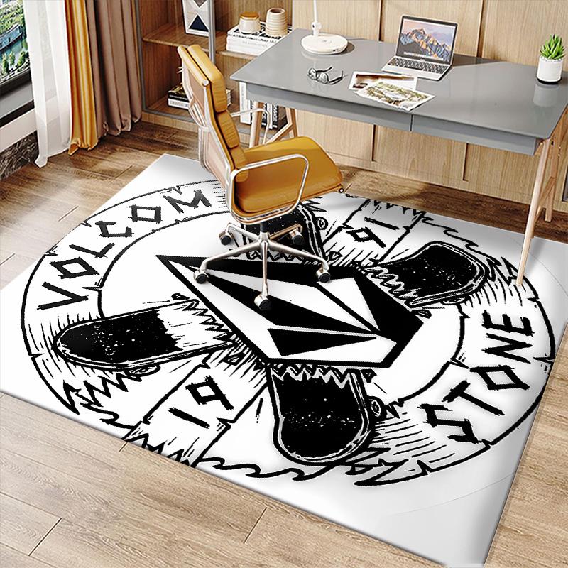 V-VOLCOM LOGO3 Printed Absorbent Washable Carpet, Non-Slip Bathroom Mats, Kitchen Rugs, Yoga Mat,Living Room Entrance, Camping Picnic Rugs