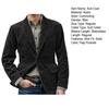 Suit Coat Lapel Long Sleeve Single Breasted Suit Jacket with Flap Pockets Solid Color Office Business Casual Outerwear