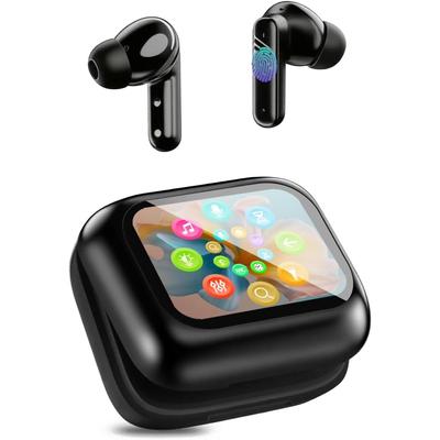 אוזניות תרגום בינה מלאכותית בזמן אמת 5 ב-1 אוזניות מתרגם עם מסך מגע LCD 144 שפות Bluetooth 5.4 אוזניות מתרגם מכשיר מתרגם