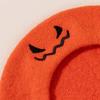 Embroidered Halloween Beret for Adults and Teens, Soft Fabric Hat for Party Dressing, Photos, and Fall Wear Style