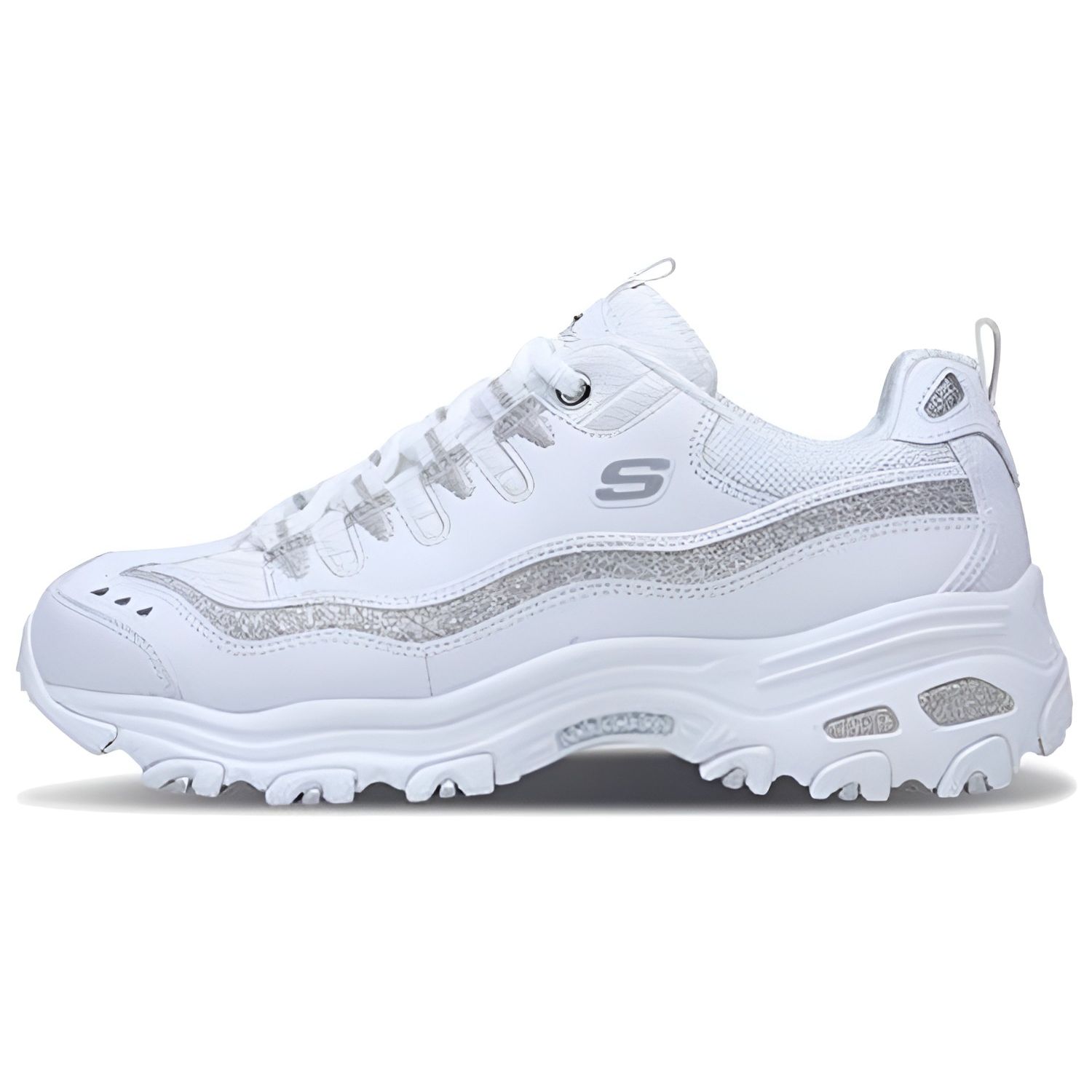 Женские кроссовки Skechers DLites Now & Then Низкие Белый Серебристый 11923-WSL 38